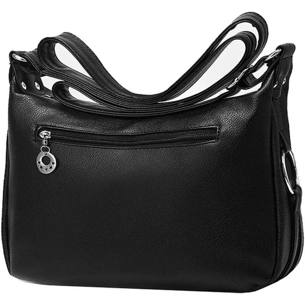 Women Leather Crossbody Bag Lightweight Purse Multiple Pockets Stylish